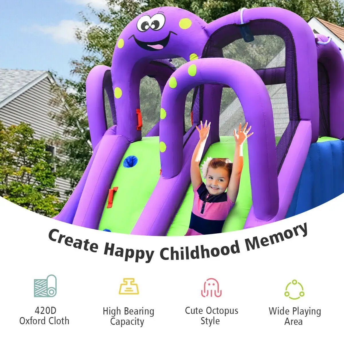 Inflatable Water and Sand Park Mighty Bounce House with Large Pool by DirectDeals