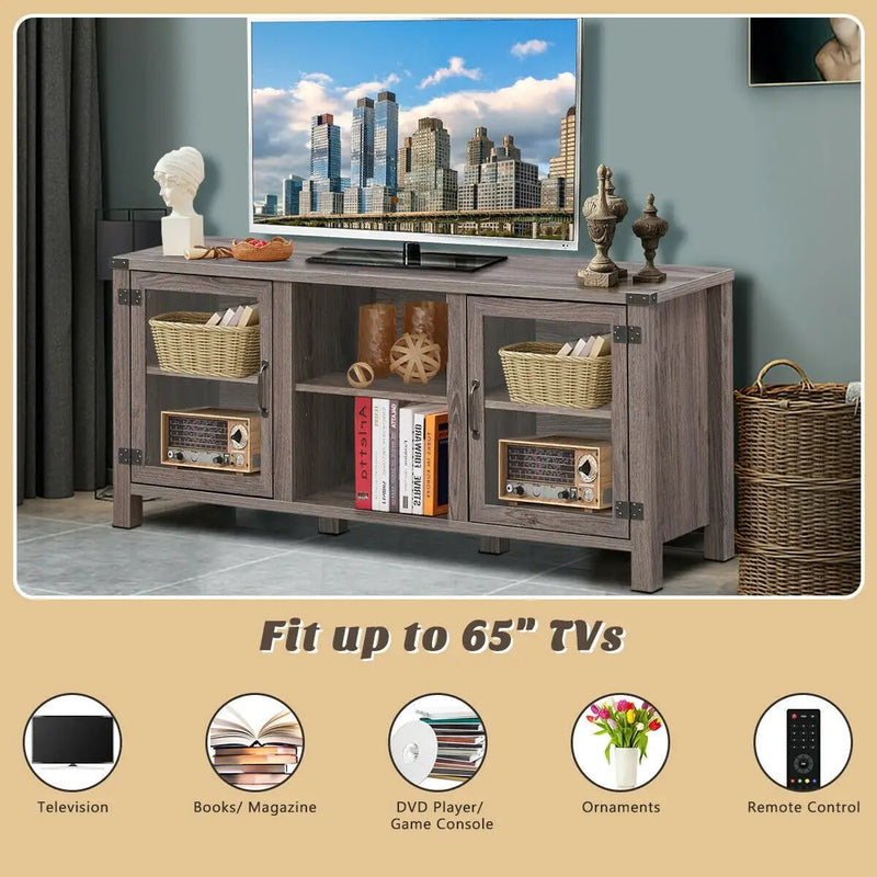 TV Stand Entertainment Center for TVs up to 65 Inch with Storage Cabinets by DirectDeals