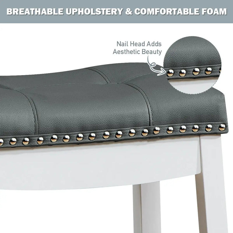 Set of 2 24-Inch Height Backless Counter Stool with Footrest by DirectDeals