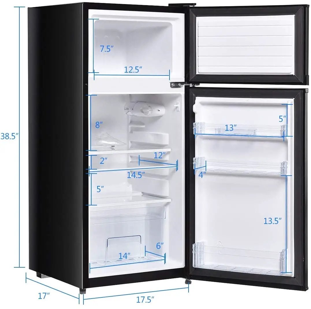2 Doors Cold-rolled Sheet Compact Refrigerator by DirectDeals