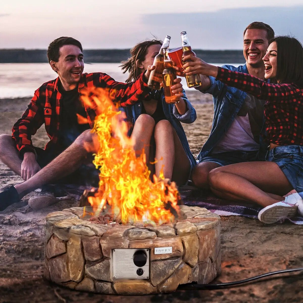 28 Inch Propane Gas Fire Pit by DirectDeals