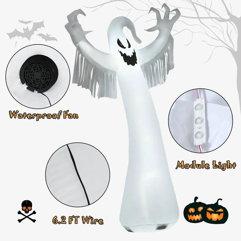 12 Feet Halloween Inflatable Spooky Ghost with Blower and LED Lights by DirectDeals