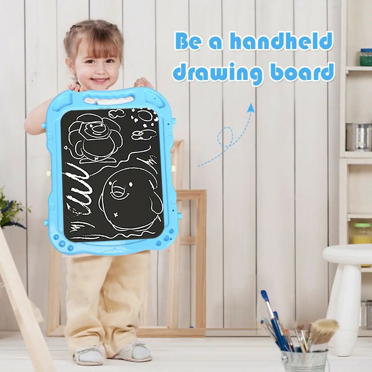 Height Adjustable Kids Art Easel Magnetic Double Sided Board by DirectDeals
