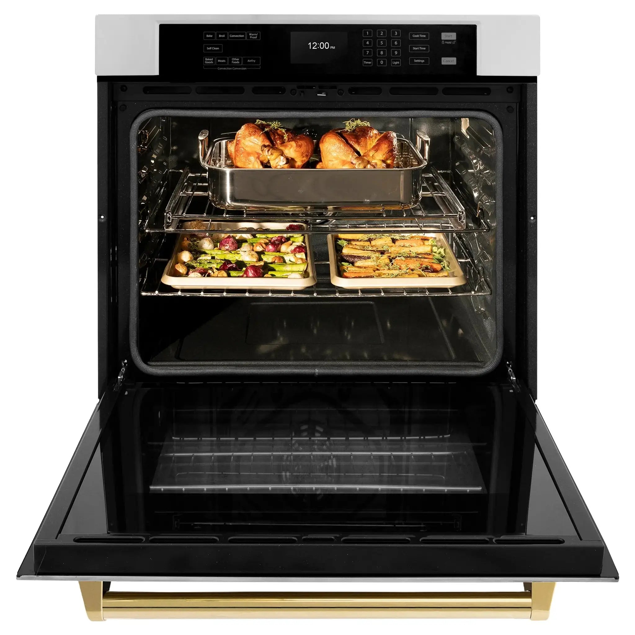 ZLINE 30" Autograph Edition Professional True Convection Single Wall Oven, Air Fry, Self Clean, Stainless Steel, Gold WASZ-30-G by Farmhouse Kitchen and Bath