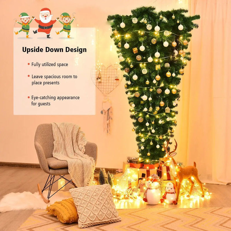 7 Feet Unlit Upside Down Artificial Christmas Tree by DirectDeals