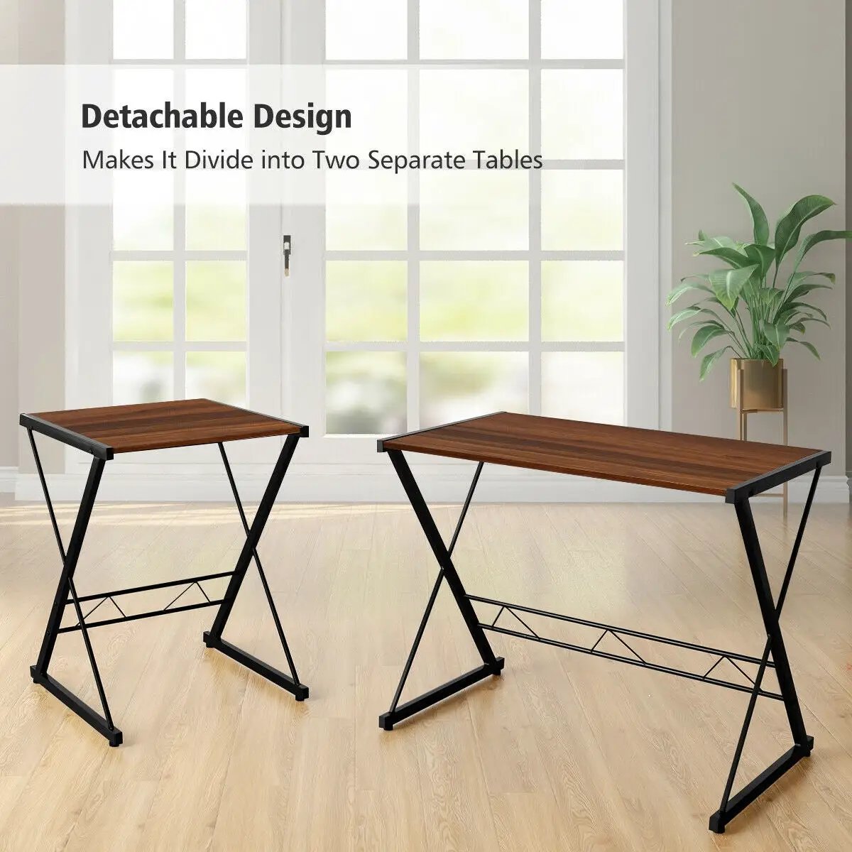 L-Shaped Desk Reversible Corner Computer Desk with Movable Shelf and CPU Stand by DirectDeals