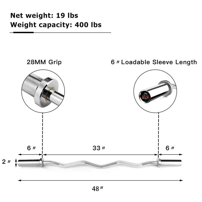 47 Inch Chrome Steel Home Gym Fitness Equipment Bar by DirectDeals