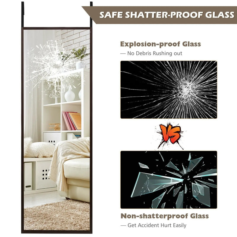 Full Length Metal Door Mirror with Adjustable Hook by DirectDeals