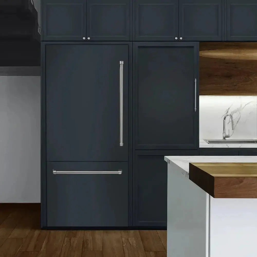 ZLINE 36" Panel Ready Built-In Bottom Freezer Refrigerator,Water Dispenser, Ice Maker,Graphite Gray GRBIT-36 by Farmhouse Kitchen and Bath
