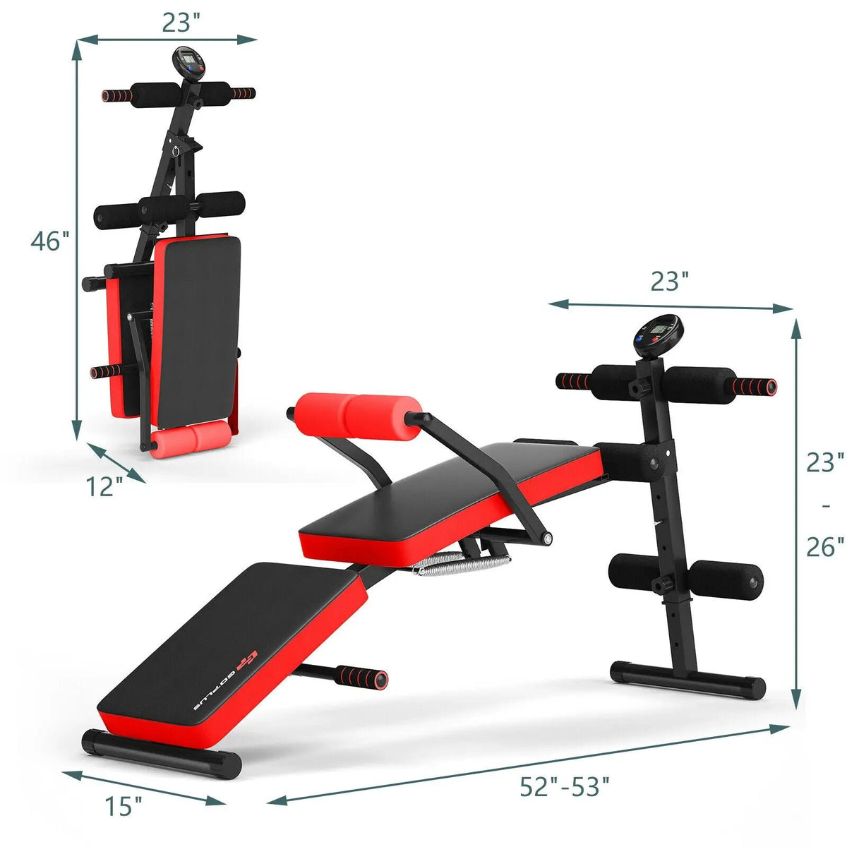 Adjustable Sit Up Bench with LCD Monitor by DirectDeals