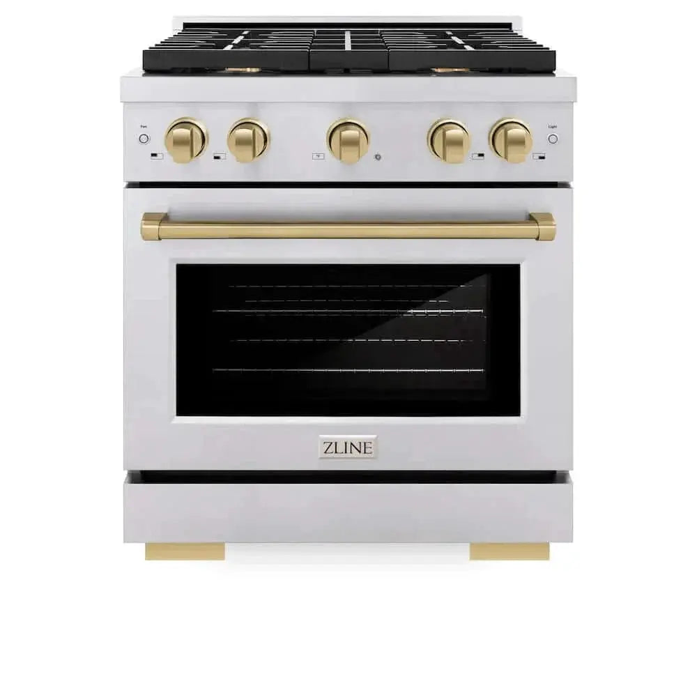 ZLINE 30"Gas Range, Convection Oven Stainless Steel, Champagne Bronze, SGRZ-30-CB by Farmhouse Kitchen and Bath
