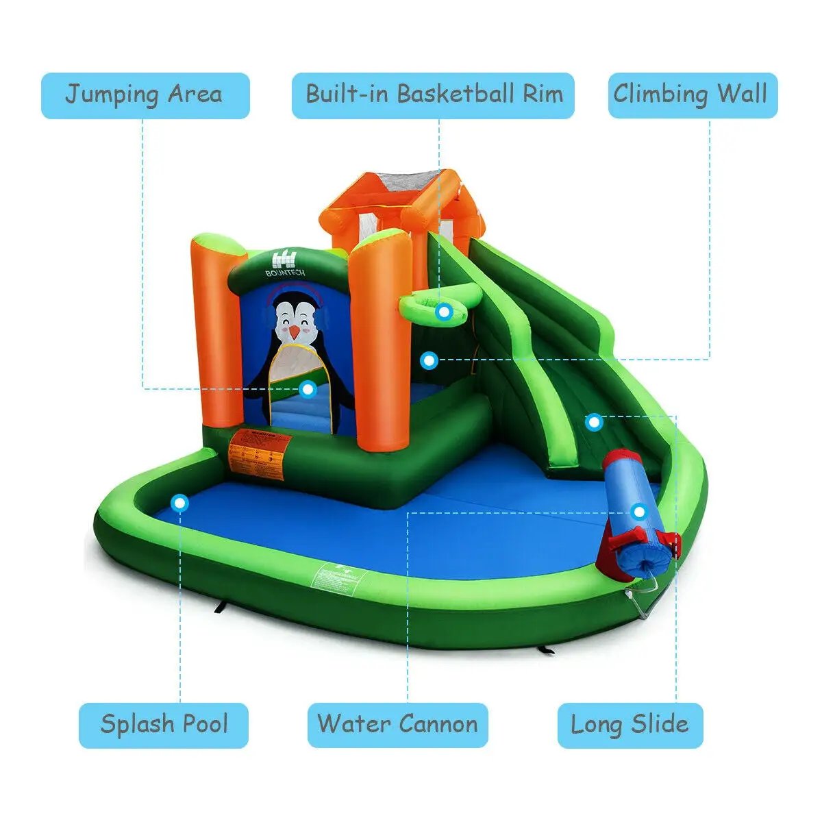 Inflatable Slide Bouncer and Water Park Bounce House Without Blower by DirectDeals