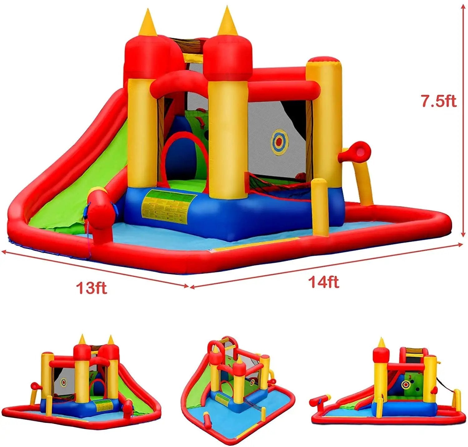 Inflatable Water Slide Jumper Bounce House with Ocean Ball without Blower by DirectDeals