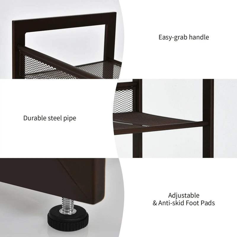 2/3/4 Tiers Flat and Slant Metal Shoe Rack for Entryway Hallway-3-Tier by DirectDeals