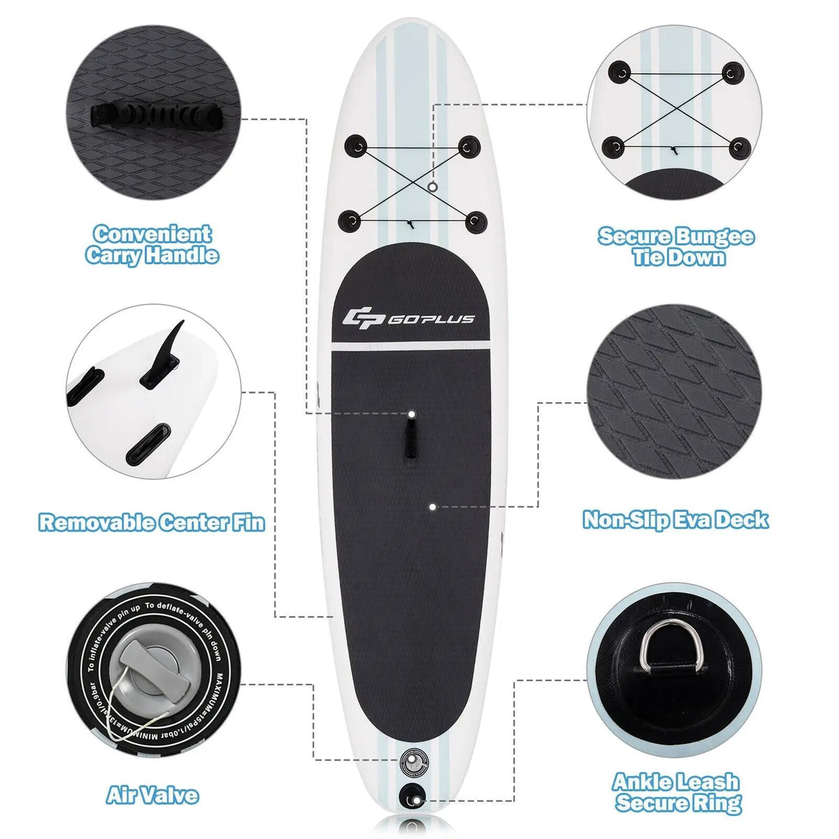 10 feet Inflatable Stand Up Paddle Board with Paddle Pump by DirectDeals