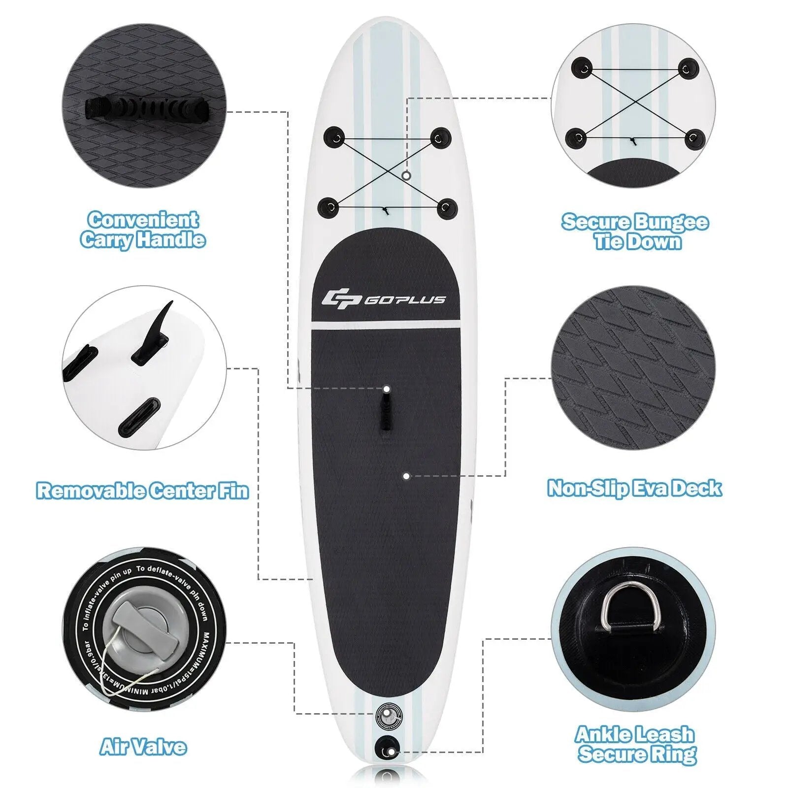 10 feet Inflatable Stand Up Paddle Board with Paddle Pump by DirectDeals
