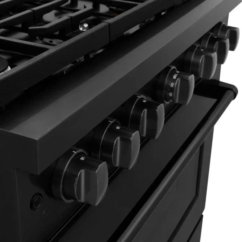 ZLINE 36 in.Gas Range, Convection Gas Oven, Black Stainless Steel, SGRB-36 by Farmhouse Kitchen and Bath
