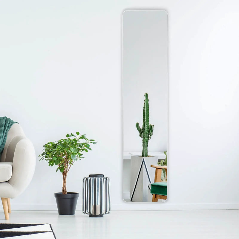 Full Length Frameless Wall Mountable Floor Mirror-White by DirectDeals