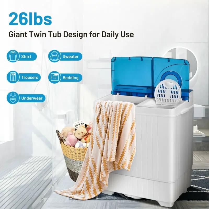 26 Pound Portable Semi-automatic Washing Machine with Built-in Drain Pump by DirectDeals