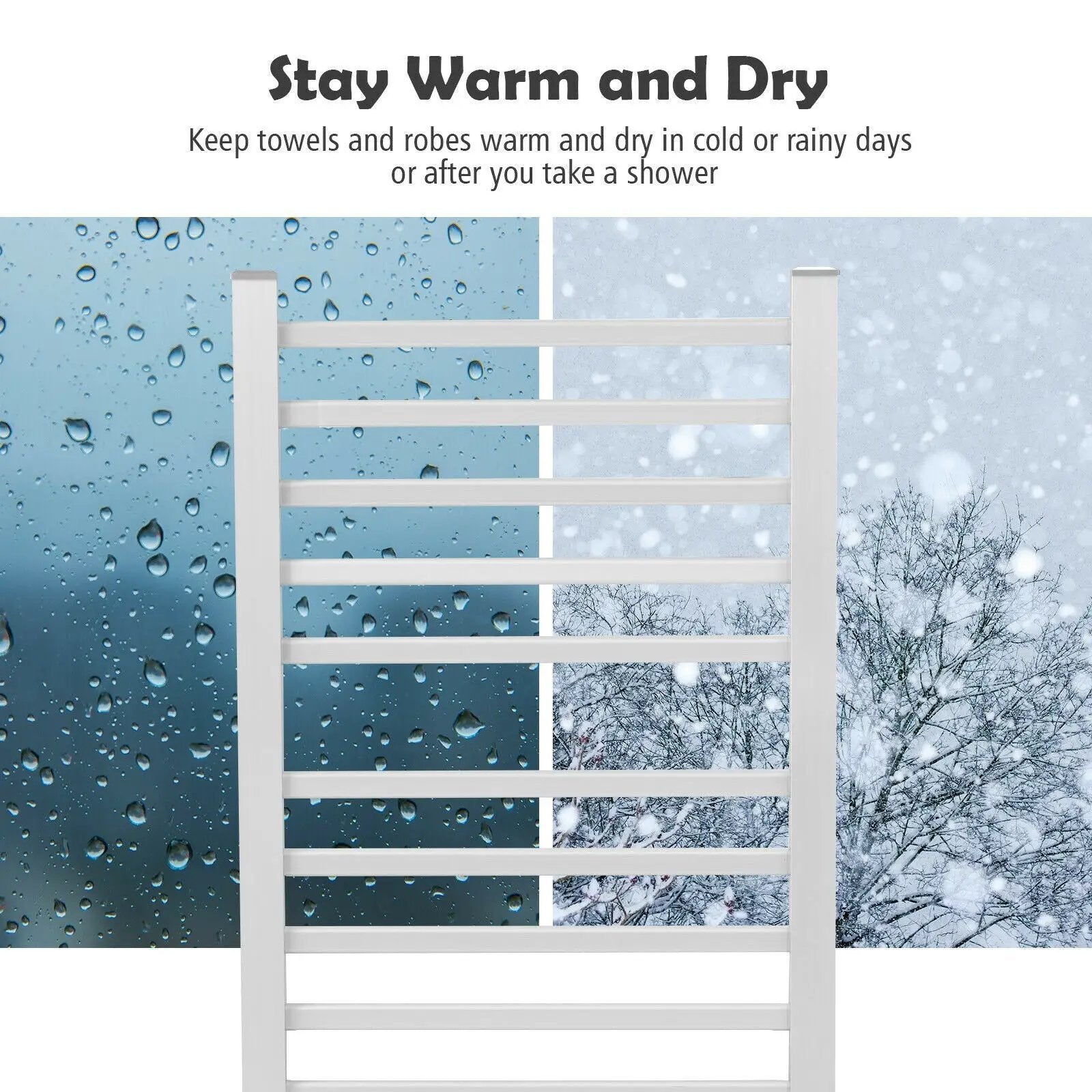 2-in-1 150W Freestanding and Wall-mounted Towel Warmer Drying Rack with Timer by DirectDeals