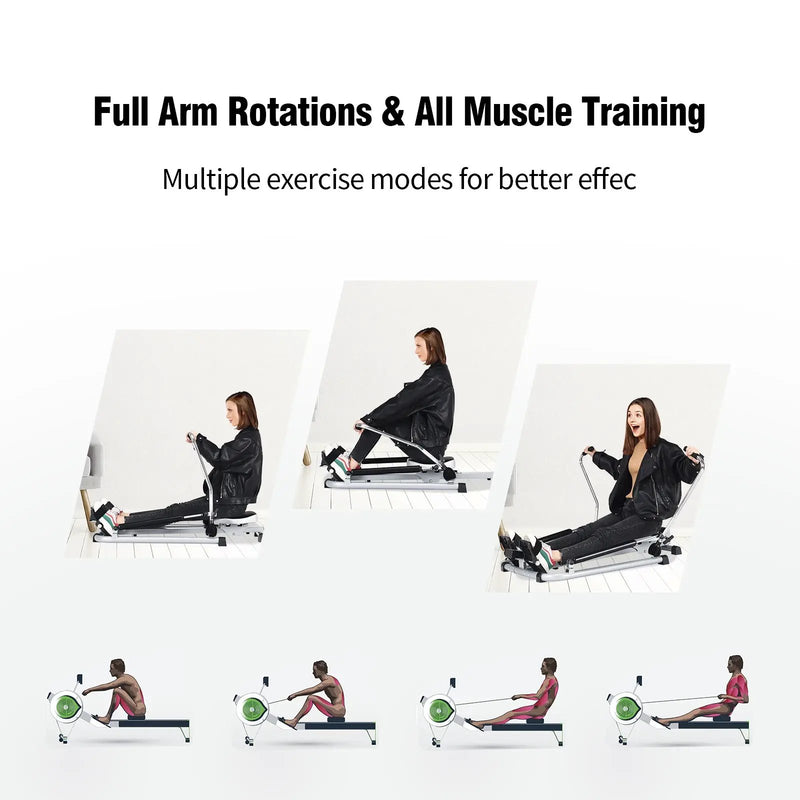 Exercise Adjustable Double Hydraulic Resistance Rowing Machine by DirectDeals