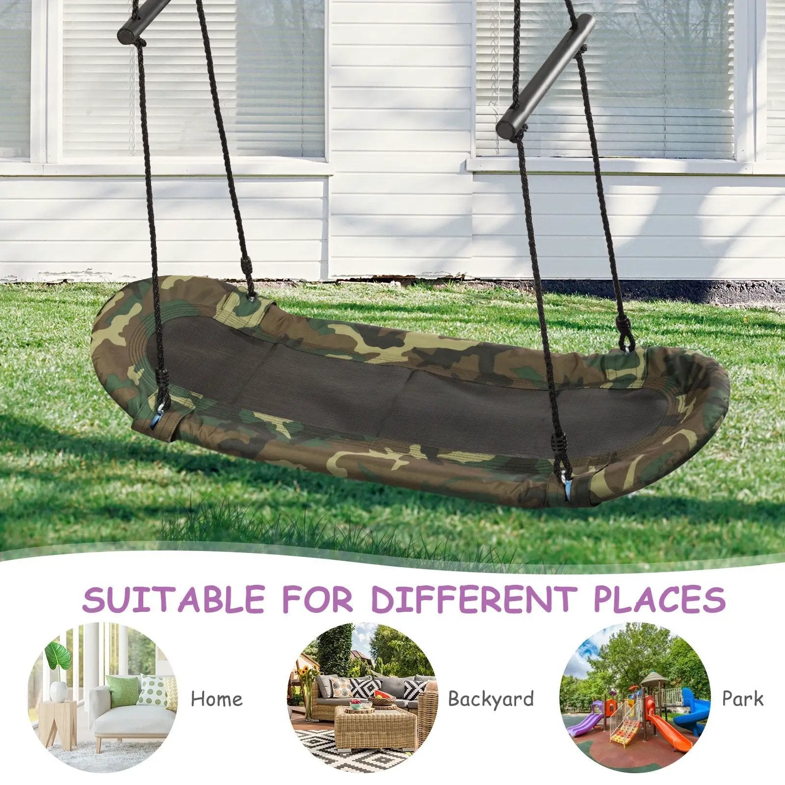 Saucer Tree Swing Surf Kids Outdoor Adjustable by DirectDeals