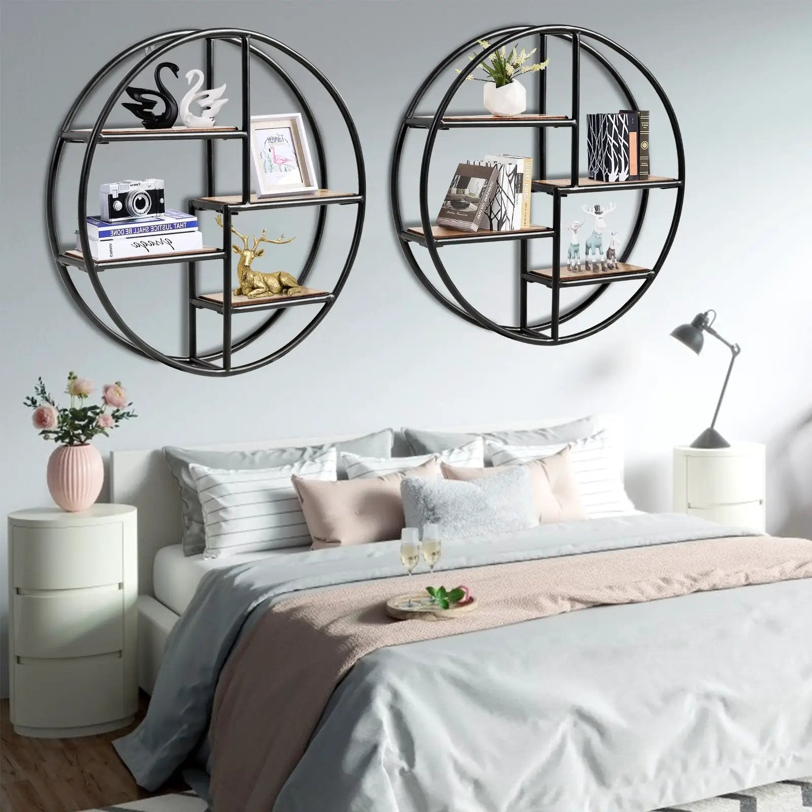 Hanging Storage Shelf Circular Wall-Mounted 4-Tier Rack by DirectDeals