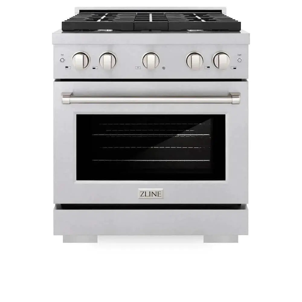 ZLINE 30"Gas Range, Convection Gas Oven , DuraSnow® Stainless Steel, SGRS-30 by Farmhouse Kitchen and Bath