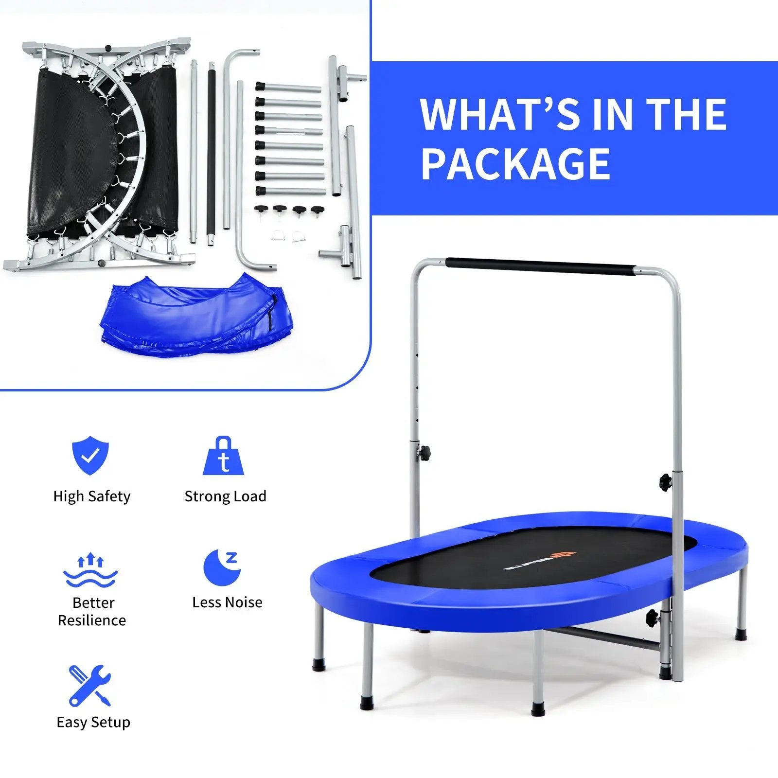 2-Person Foldable Mini Kids Fitness Rebounder Trampoline by DirectDeals