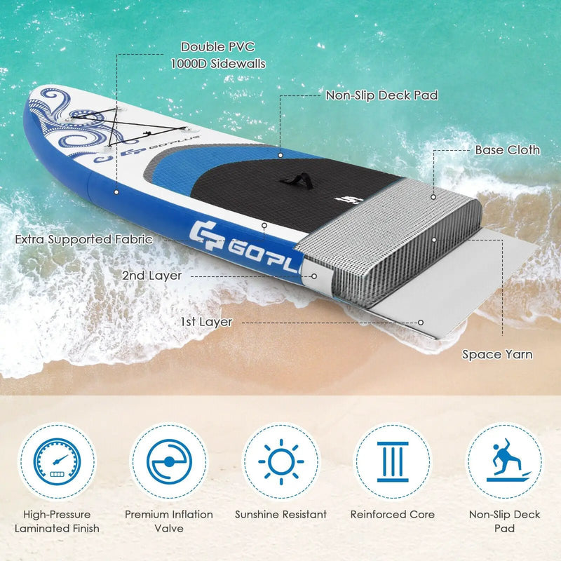 11-Feet Inflatable Paddle Board with Carry Bag by DirectDeals