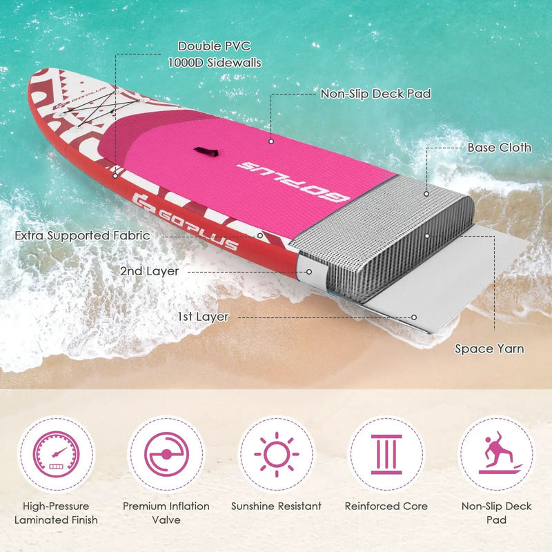 10.6 Feet Inflatable Adjustable Paddle Board with Carry Bag by DirectDeals