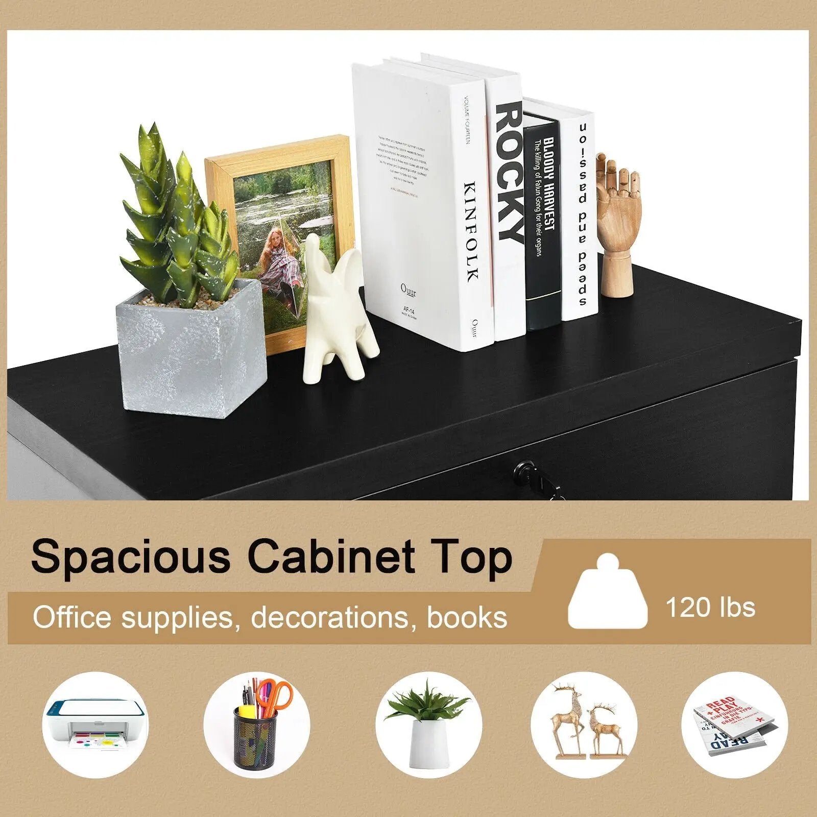2-Drawer File Cabinet with Lock Hinging Bar Letter and Legal Size by DirectDeals