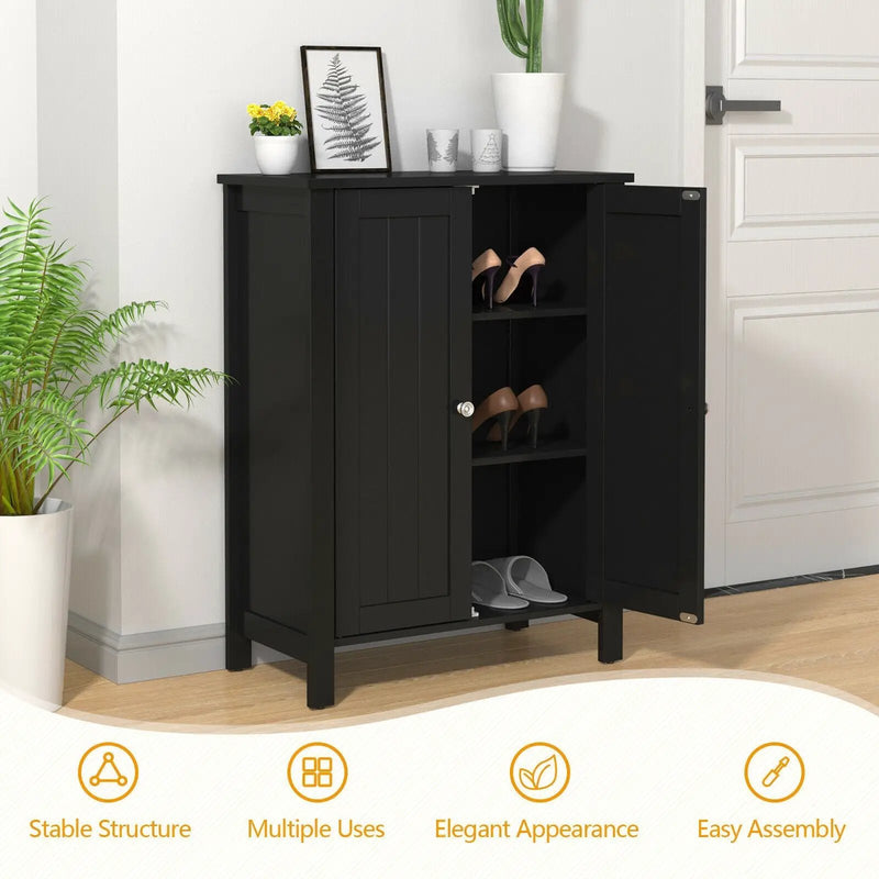 2-Door Bathroom Floor Storage Cabinet Space Saver Organizer by DirectDeals