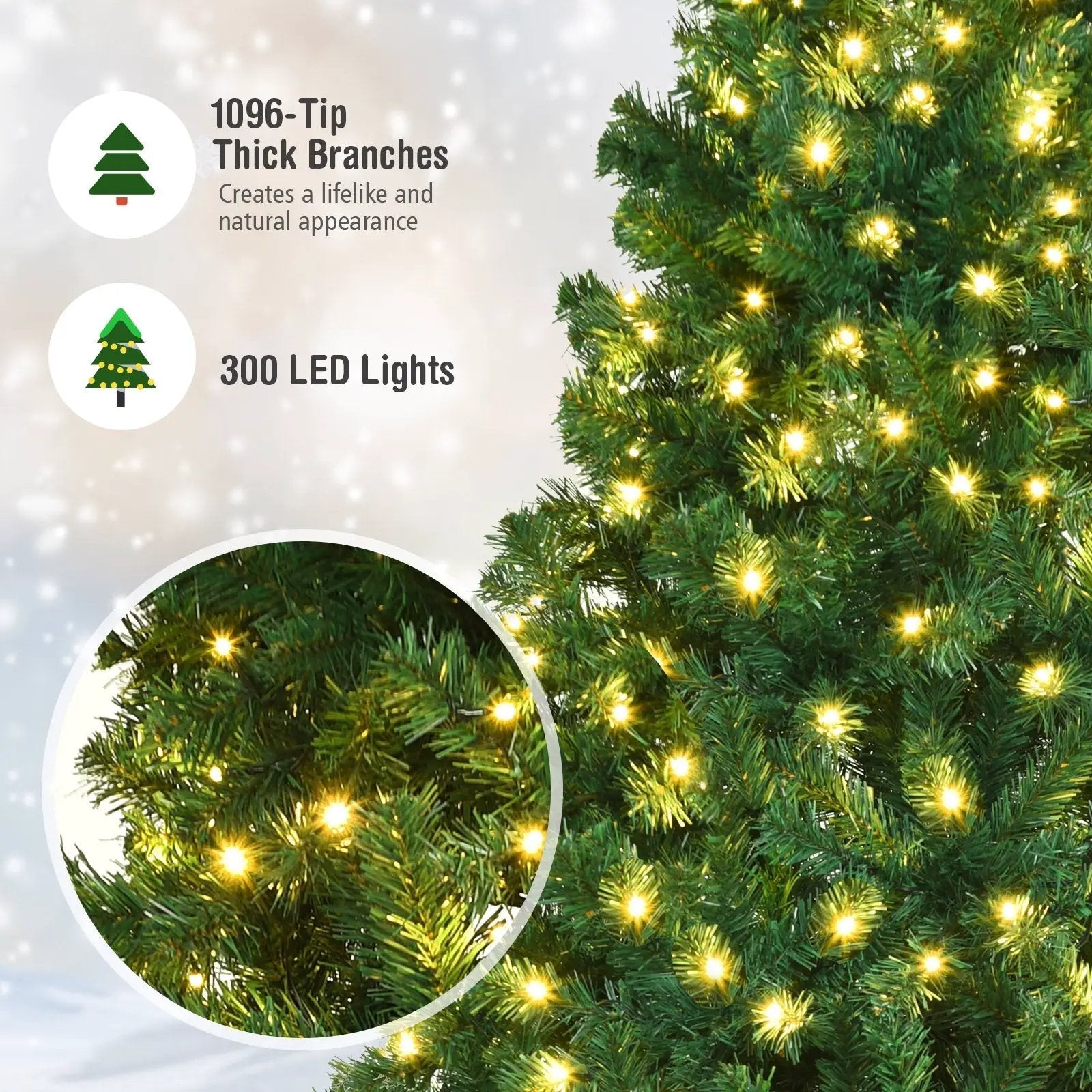 7 Feet PVC Artificial Christmas Tree with LED Lights by DirectDeals