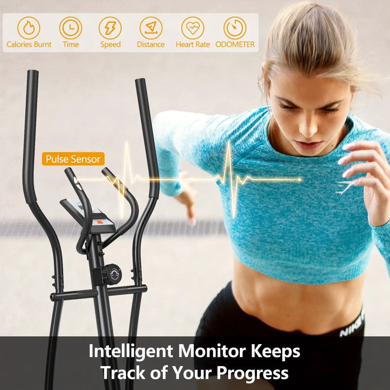 Elliptical Exercise Machine Magnetic Cross Trainer with LCD Monitor by DirectDeals
