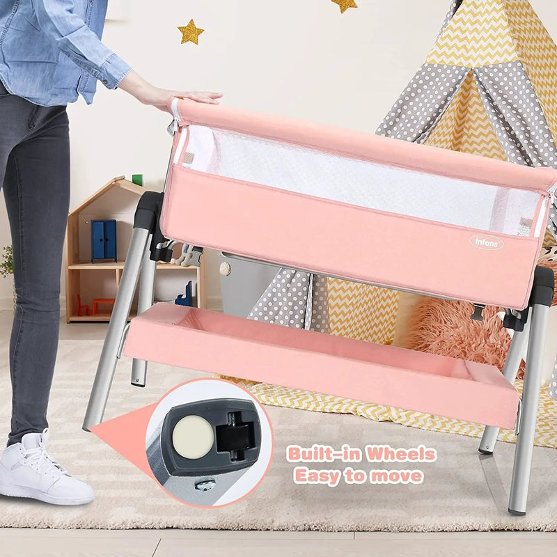 Portable Baby Bedside Sleeper with Adjustable Heights and Angle by DirectDeals