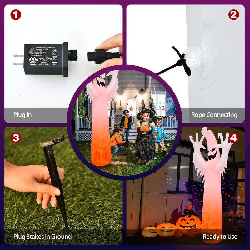 12 Feet Halloween Inflatable Decoration with Built-in LED Lights by DirectDeals