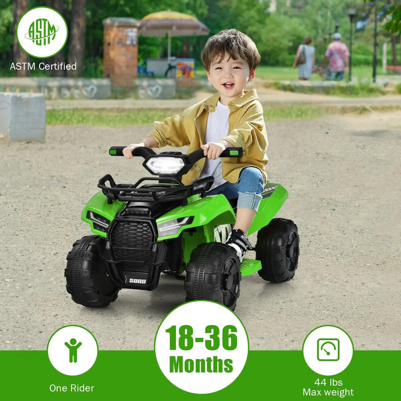 6V Kids ATV Quad Electric Ride On Car with LED Light and MP3 by DirectDeals