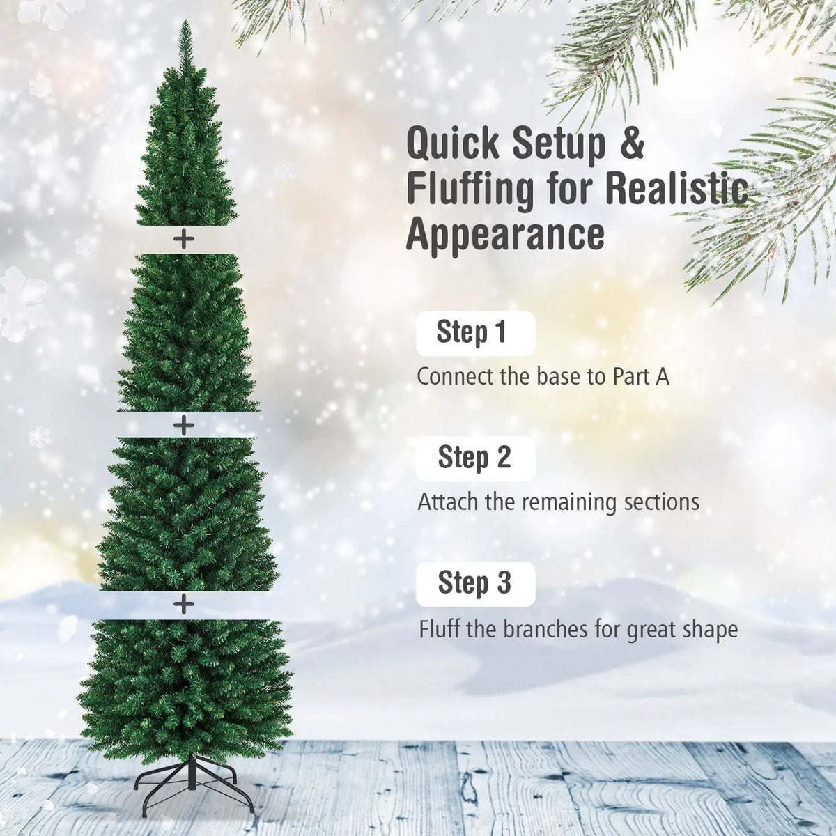 PVC Artificial Slim Pencil Christmas Tree by DirectDeals