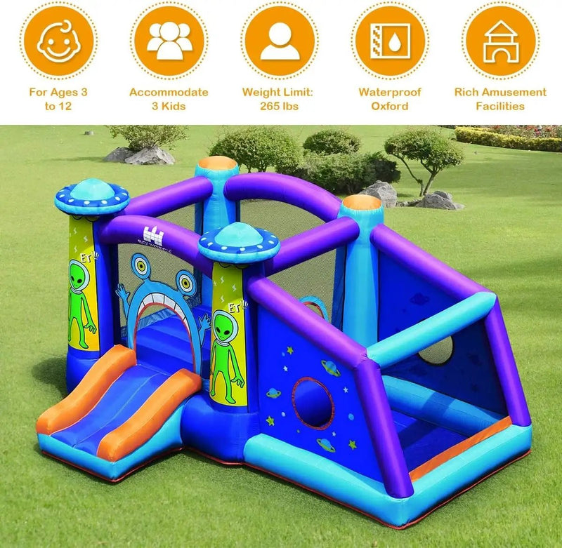 Inflatable Alien Style Kids Bouncy Castle with 480W Air Blower by DirectDeals
