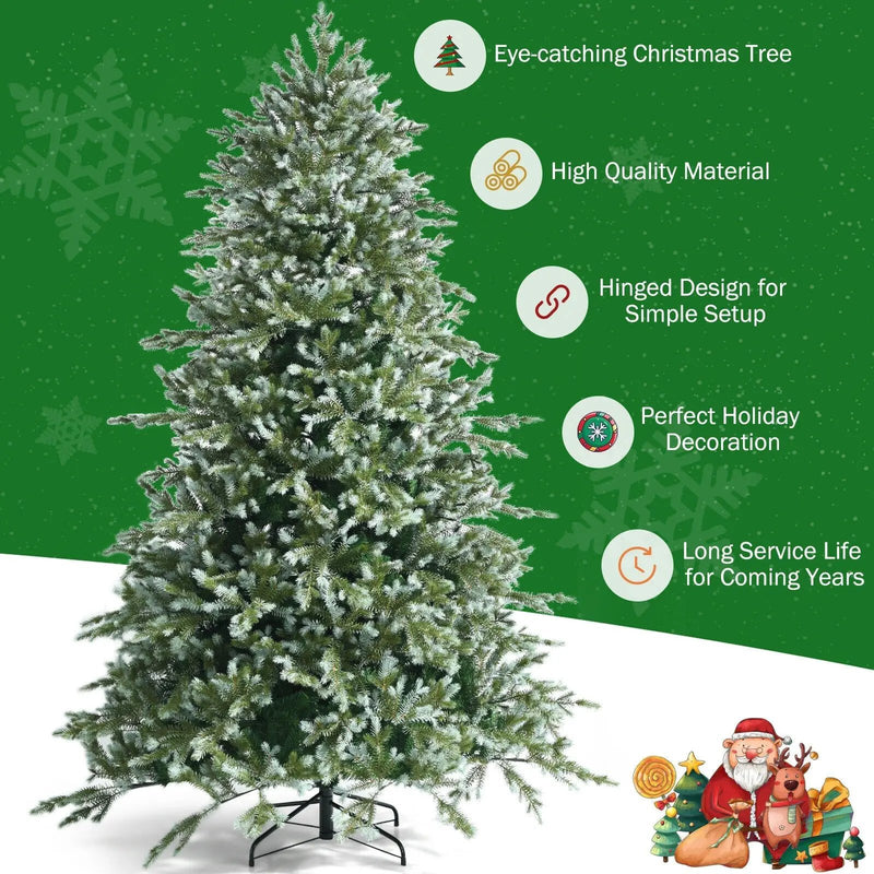 8 Feet Hinged Artificial Christmas Spruce Tree with Mixed PE and PVC Tips by DirectDeals