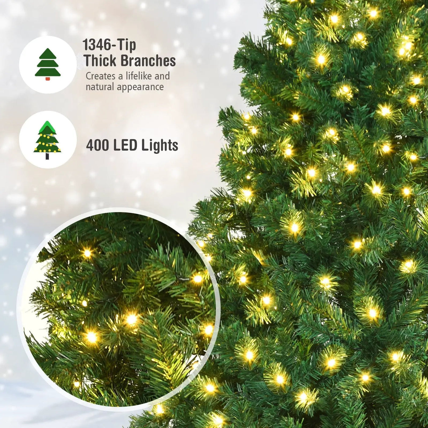 7 Feet PVC Artificial Christmas Tree with LED Lights by DirectDeals