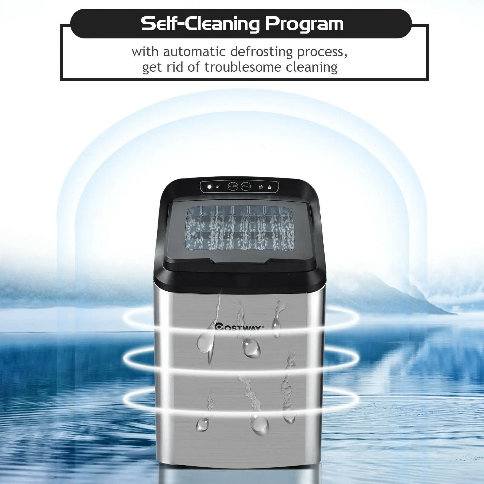 Ice Making Machine with 29 Pounds Pebble Ice per Day-Silver by DirectDeals