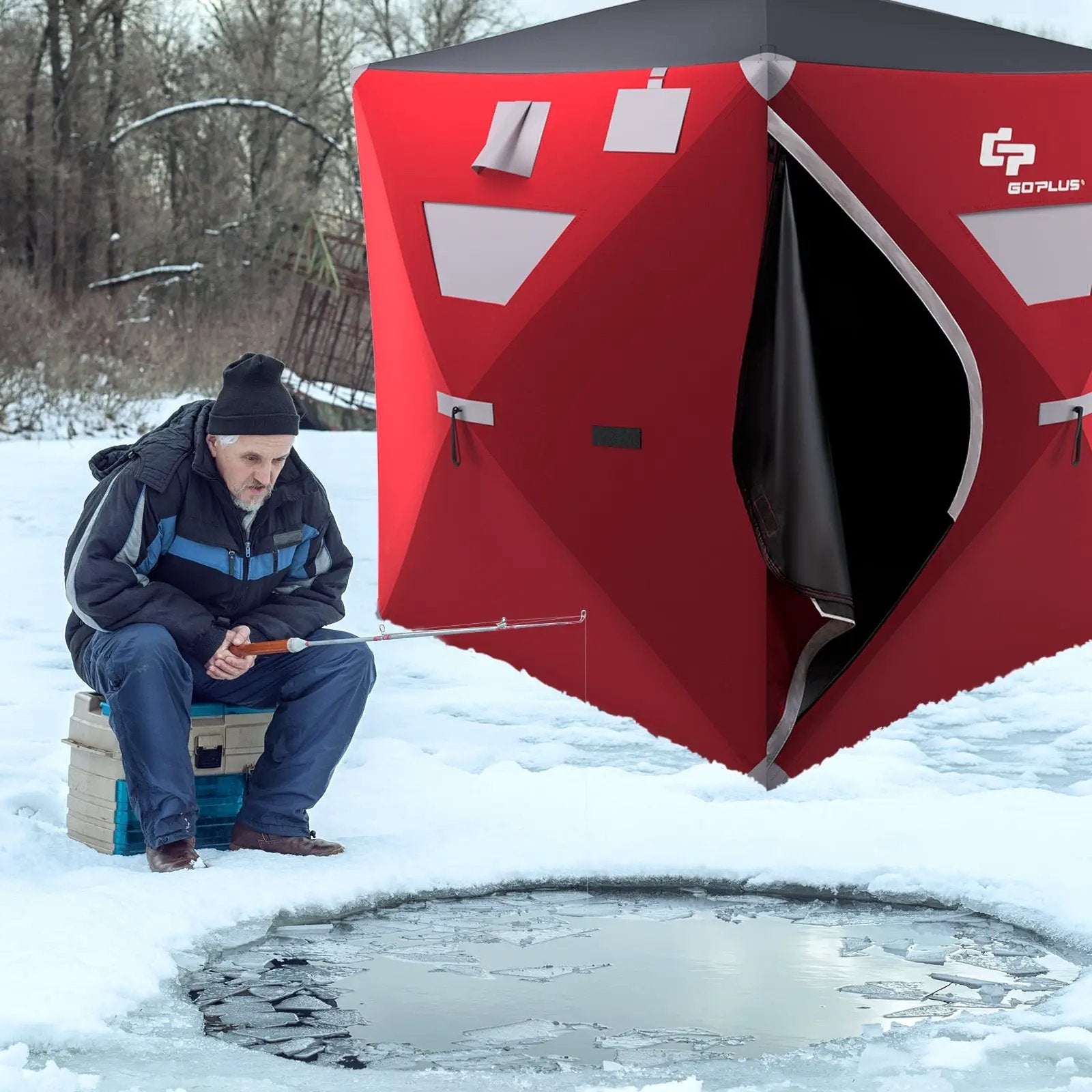 2-person Portable Ice Shelter Fishing Tent with Bag by DirectDeals