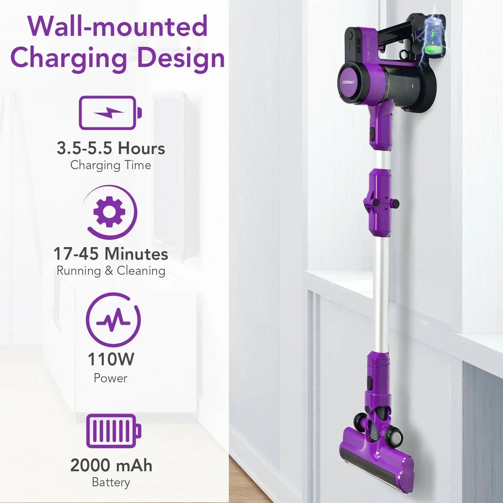 3-in-1 Handheld Cordless Stick Vacuum Cleaner with 6-cell Lithium Battery by DirectDeals