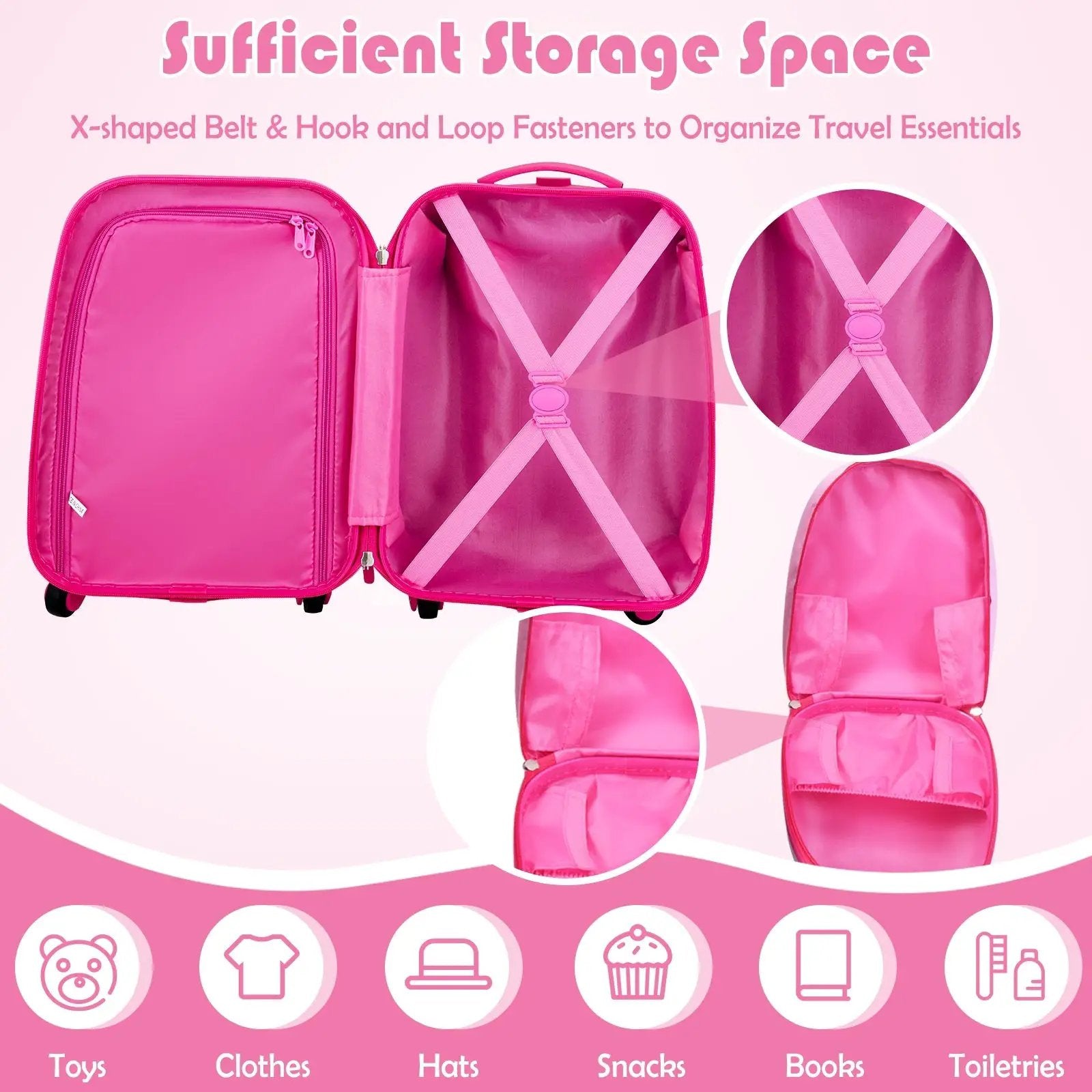 2 Pieces 12 Inch 16 Inch Green ABS Kids Suitcase Luggage Set by DirectDeals