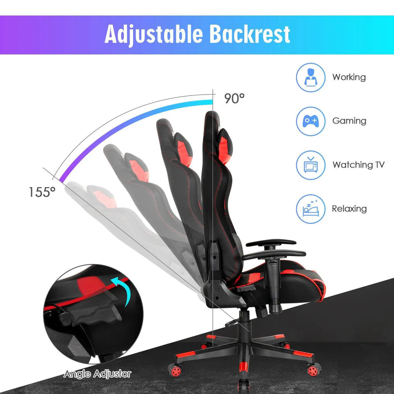 Adjustable Swivel Gaming Chair with LED Lights and Remote by DirectDeals