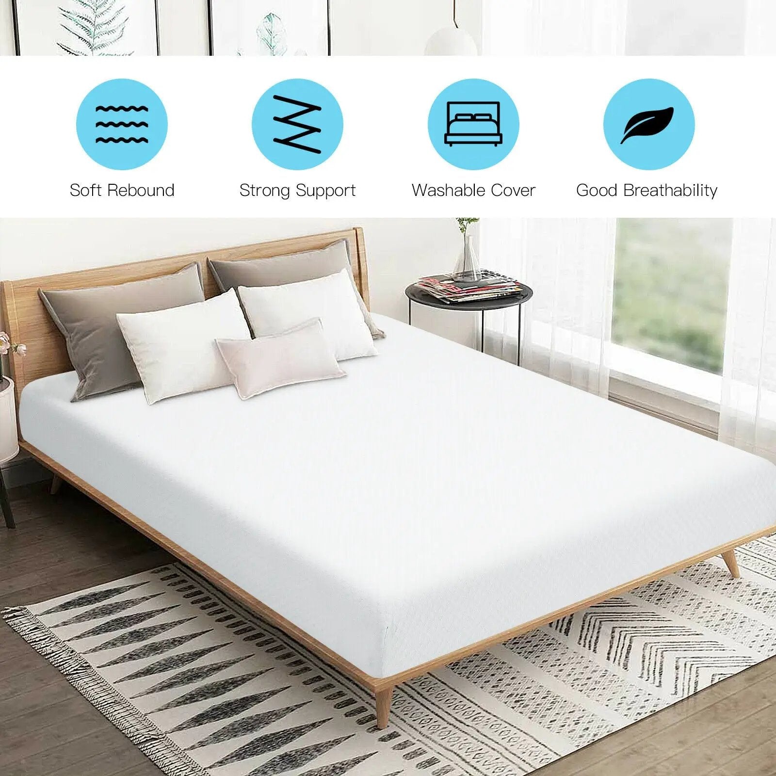 10 Inch Air Foam Pressure Relief Bed Mattress with Jacquard Soft Cover by DirectDeals