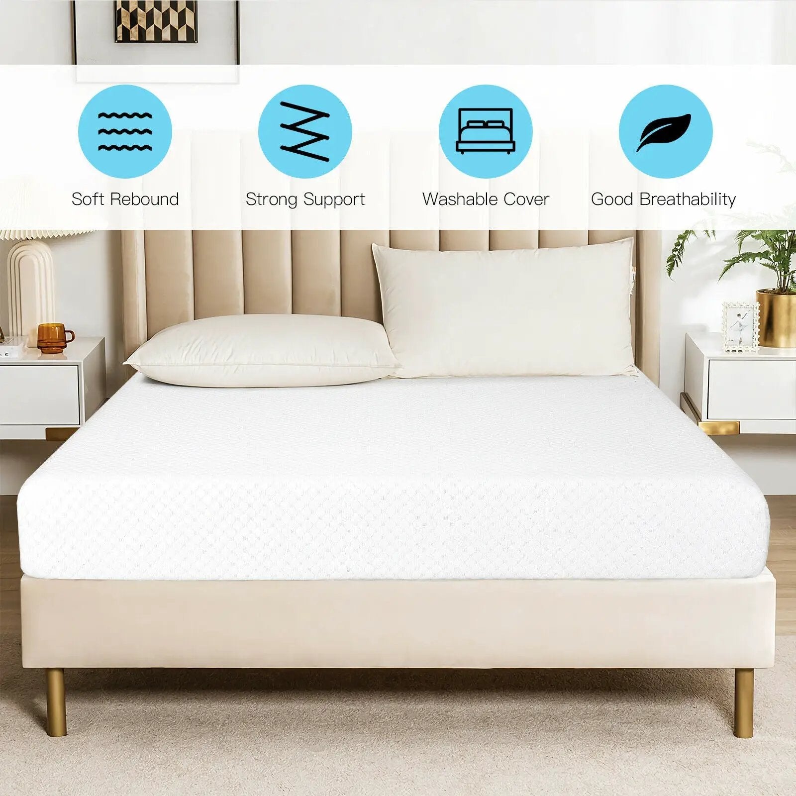 10 Inch Air Foam Pressure Relief Bed Mattress with Jacquard Soft Cover by DirectDeals