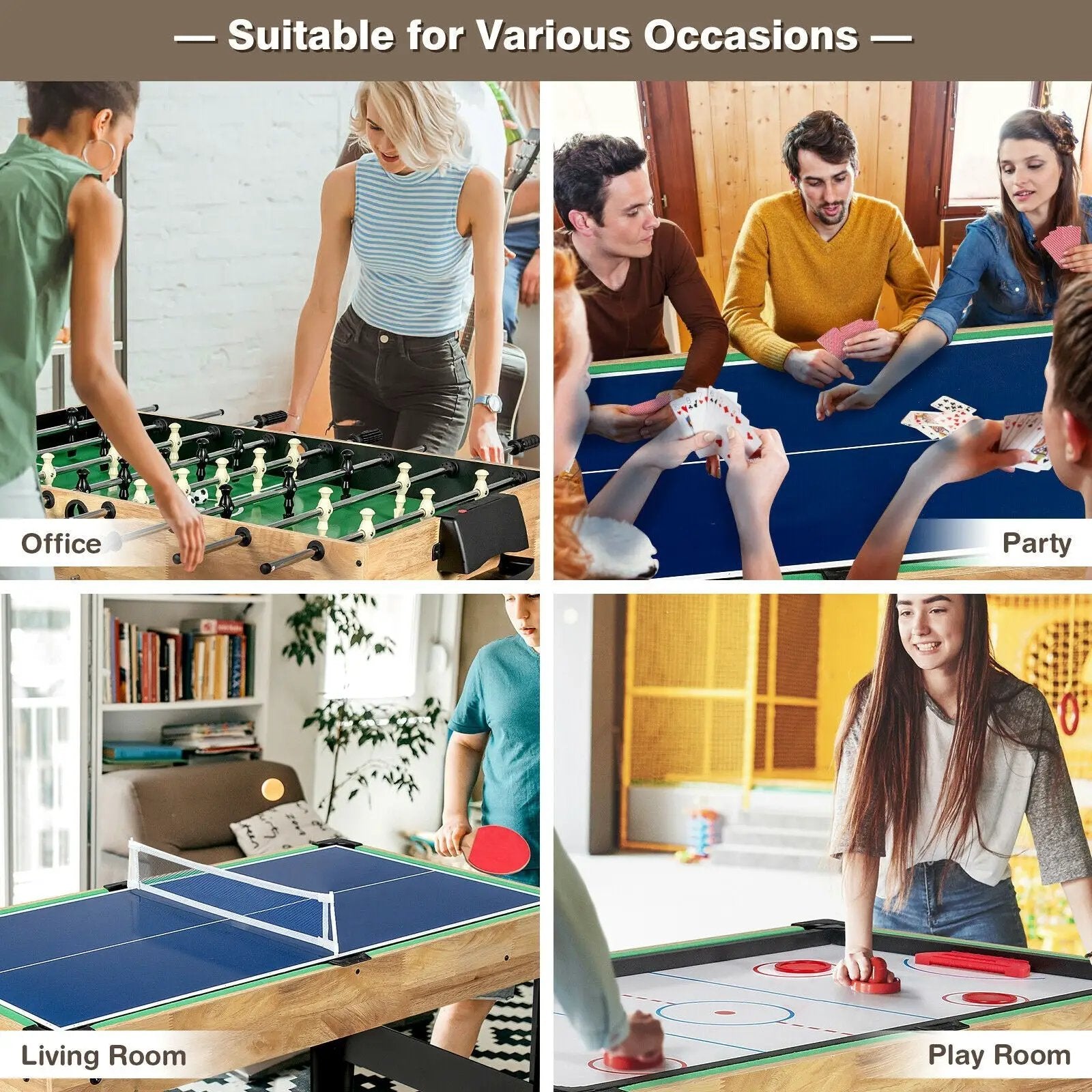 10-in-1 Multi Combo Game Table Set for Home by DirectDeals